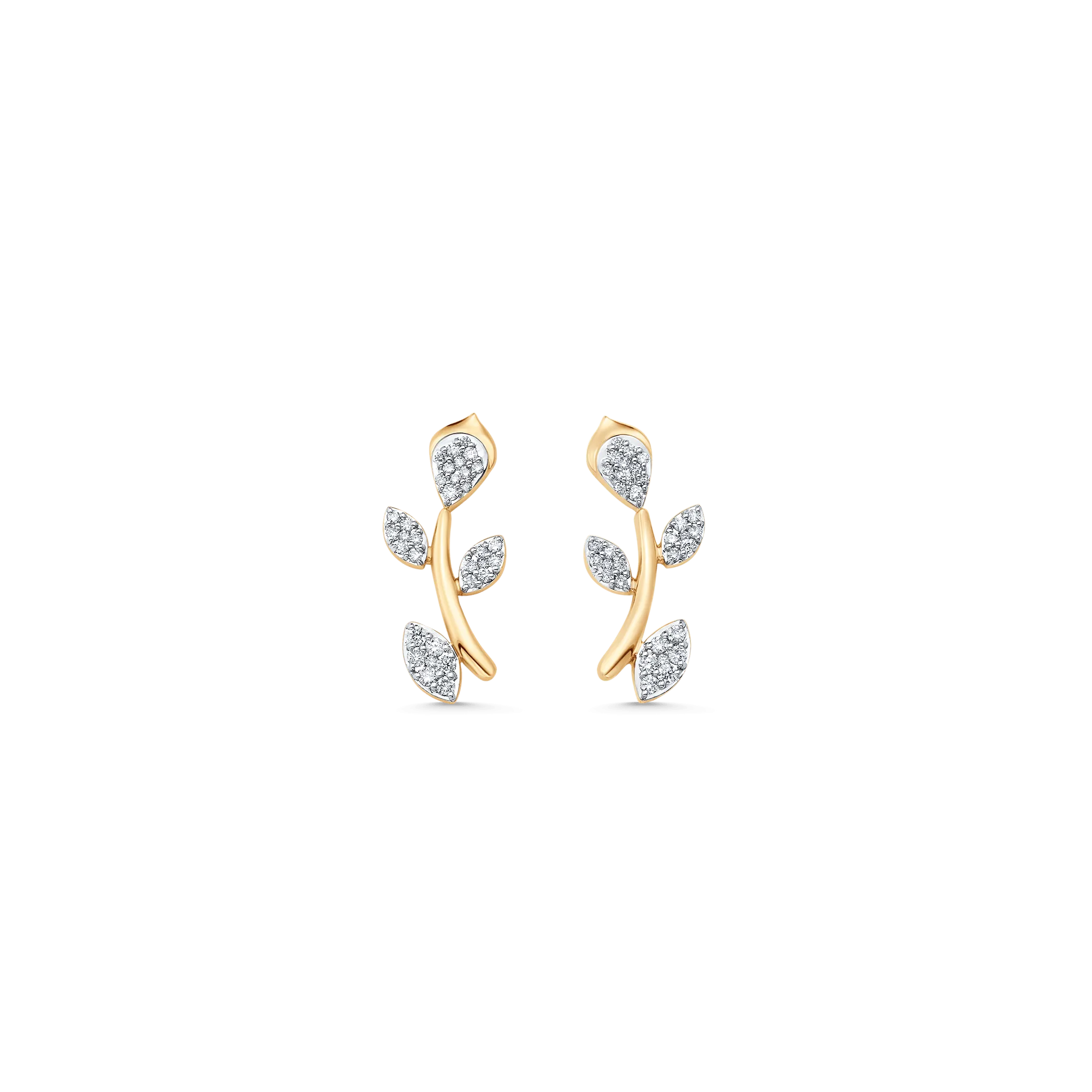 0.22 TCW Round Moissanite Diamond Ear Crawler Earrings