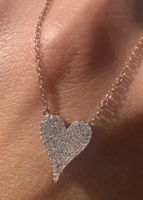 14K Gold Heart Diamond Necklace