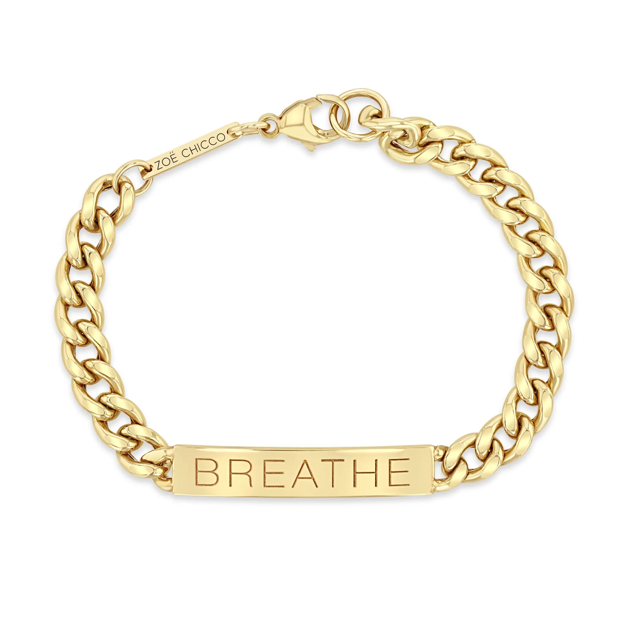 14k Large Curb Chain Personalized ID Bracelet