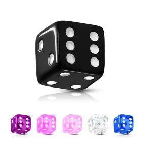 5mm UV Acrylic Dice Body Jewellery Part