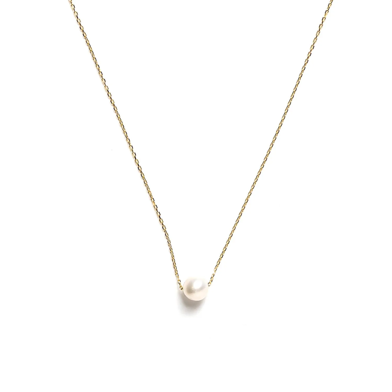 9 Carat Gold Collection Pearl Necklace, Gold