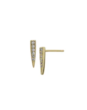 925 Sterling Silver Gold Plated with CZ Contemporaty Stud Earring for women