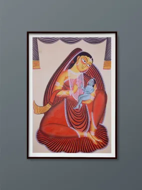 A Divine Dance of Colors: Kalighat Style Patua Painting by Manoranjan Chitrakar