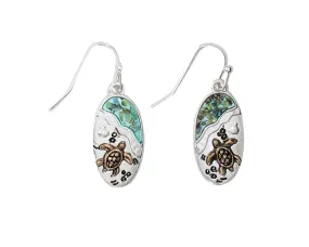 Abalone Beach & Sea Turtle Earrings