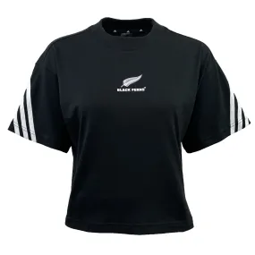 Adidas Women's Black Ferns 3-Stripe Tee