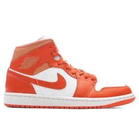 Air Jordan 1 Mid Women's - Summit White/Cosmic Clay/Amber Brown