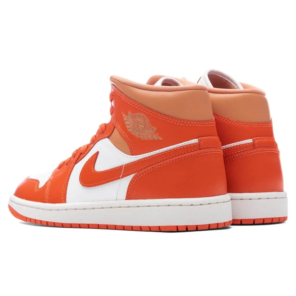 Air Jordan 1 Mid Women's - Summit White/Cosmic Clay/Amber Brown