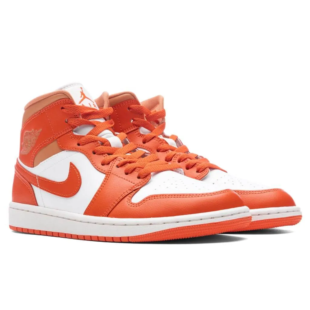 Air Jordan 1 Mid Women's - Summit White/Cosmic Clay/Amber Brown