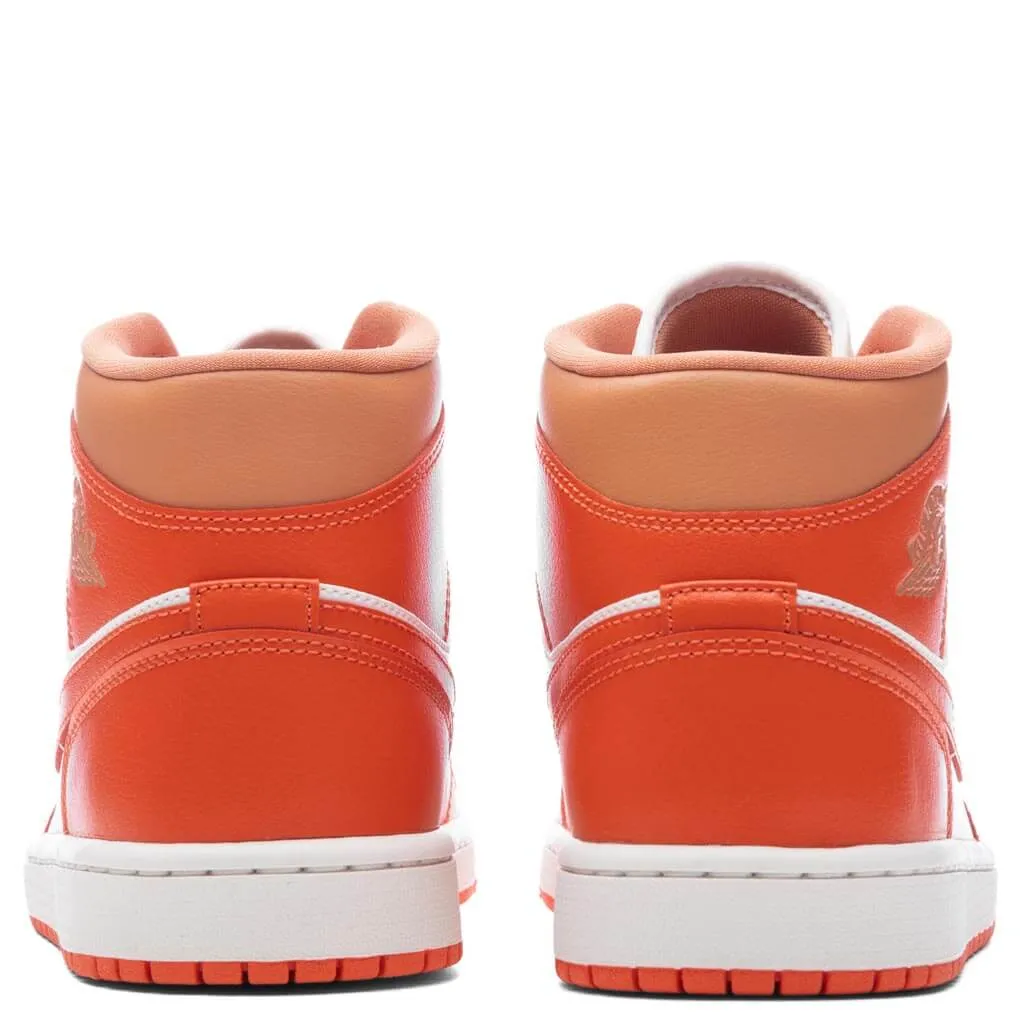 Air Jordan 1 Mid Women's - Summit White/Cosmic Clay/Amber Brown