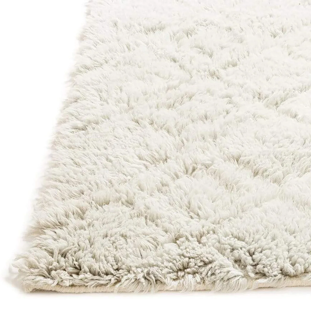 Alina Diamond Pattern Berber Wool Shag Rug