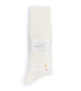 Anonymous Ism Wool Cashmere Links Crew Socks: Off White