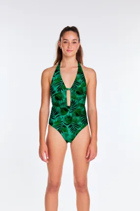 Bask Plunge One Piece - Eden Green