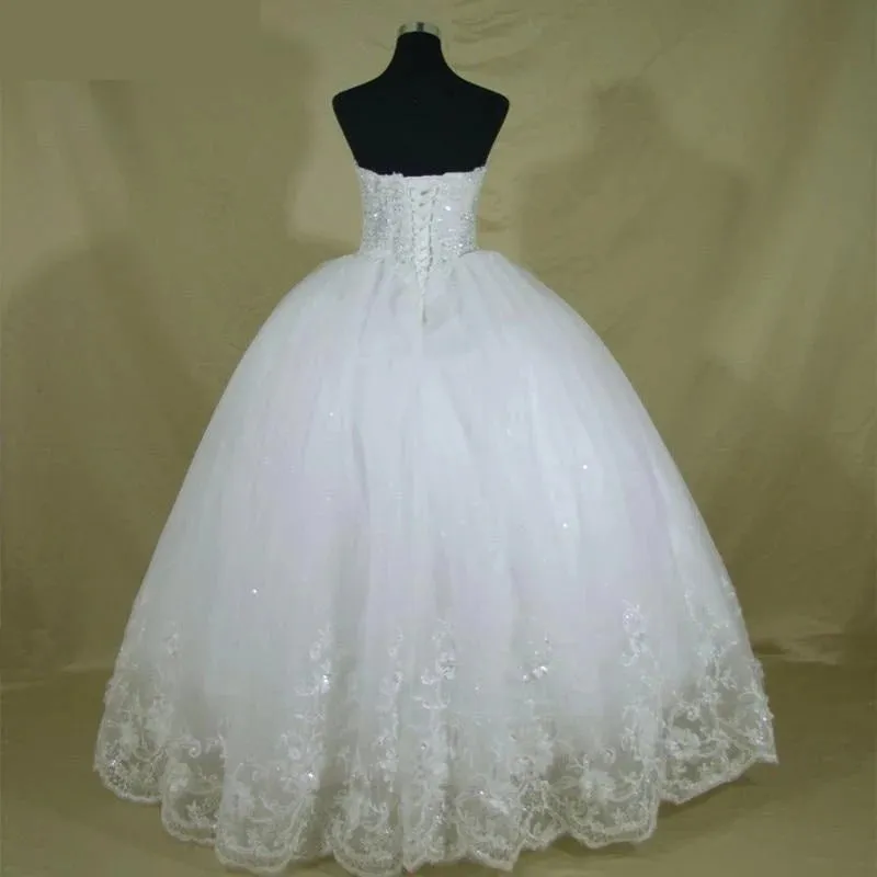 Beaded Pearls Off Shoulder Ball Gown Luxury Bridal Wedding Dress