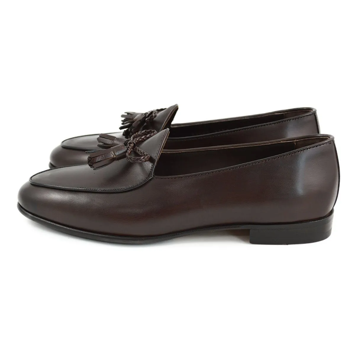 Berwick 1707 Braided Tassel Belgian Loafer (5154) -Dark Brown