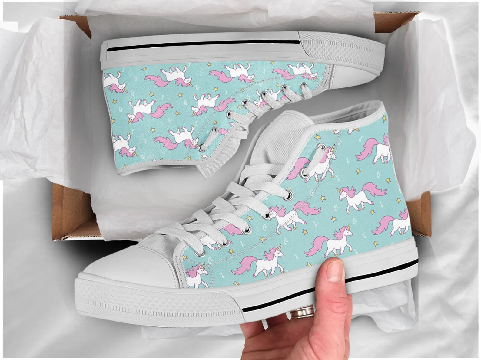 Best Unicorn Shoes Unicorn Sneakers Cute Shoes Unicorn Lover Gifts Custom High Top Converse Style Sneakers For Adults Women & Men