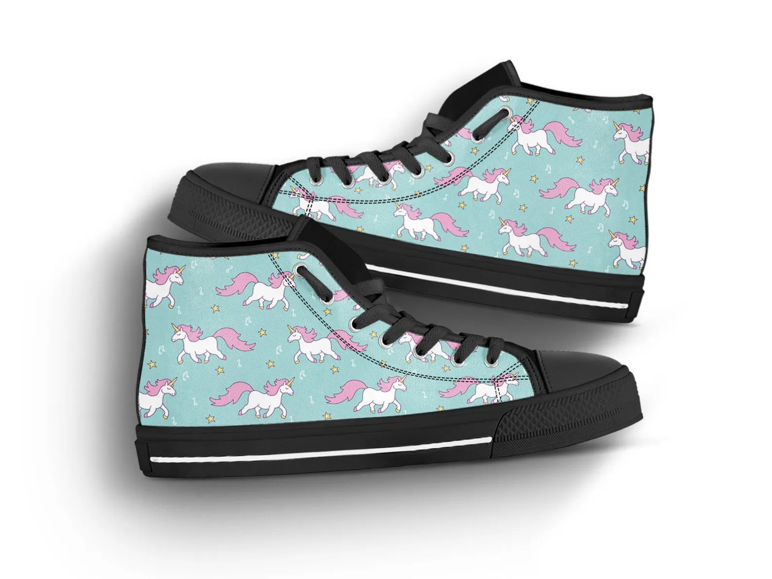 Best Unicorn Shoes Unicorn Sneakers Cute Shoes Unicorn Lover Gifts Custom High Top Converse Style Sneakers For Adults Women & Men