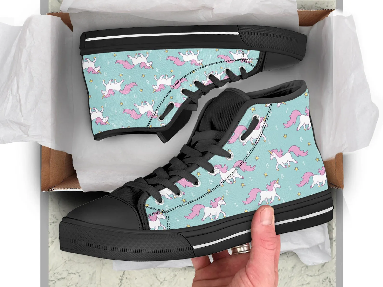 Best Unicorn Shoes Unicorn Sneakers Cute Shoes Unicorn Lover Gifts Custom High Top Converse Style Sneakers For Adults Women & Men