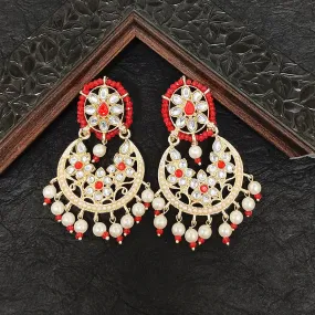 Bhavi Jewels Gold Plated Kundan Stone Dangler Earrings