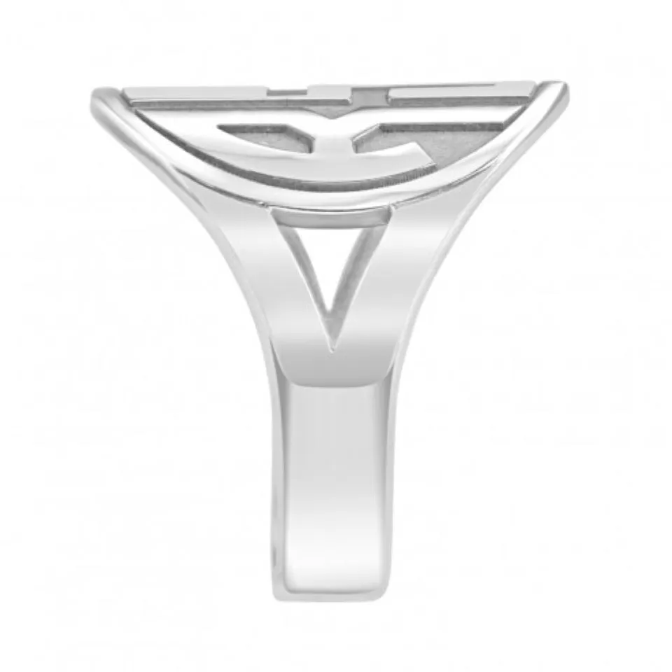 Block Recessed Monogram Ring