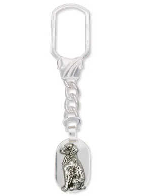 Brittany Dog Key Ring Handmade Sterling Silver Dog Jewelry BR2-KR