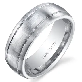 Brushed Finish 8mm Mens Tungsten Band Size 12