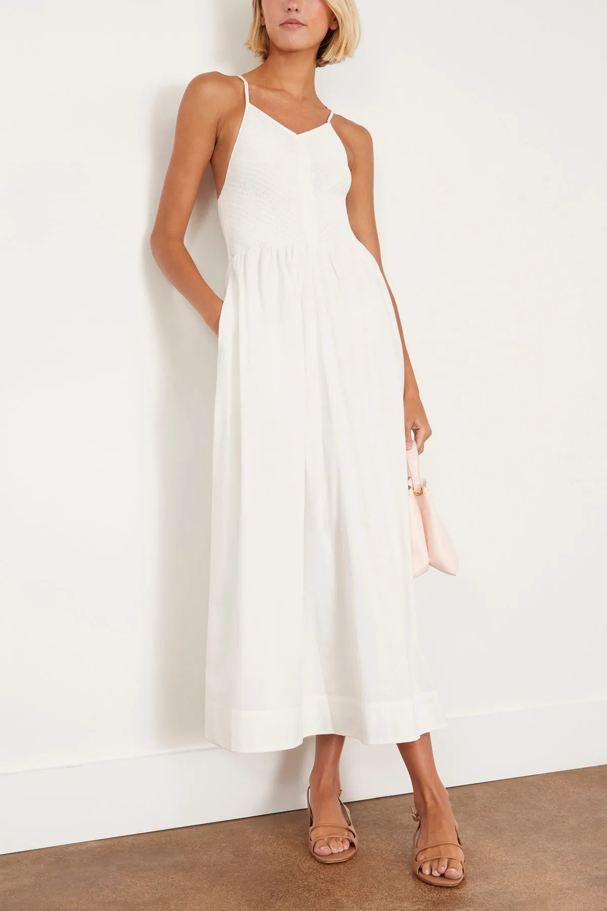 Camera Midi Dress in White