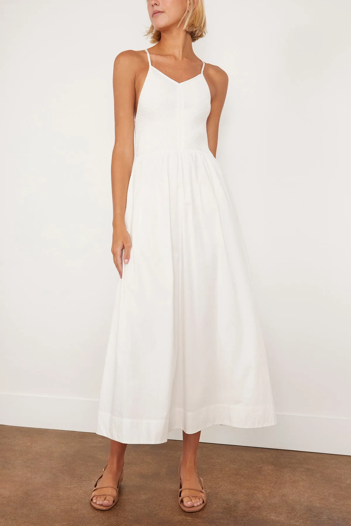 Camera Midi Dress in White