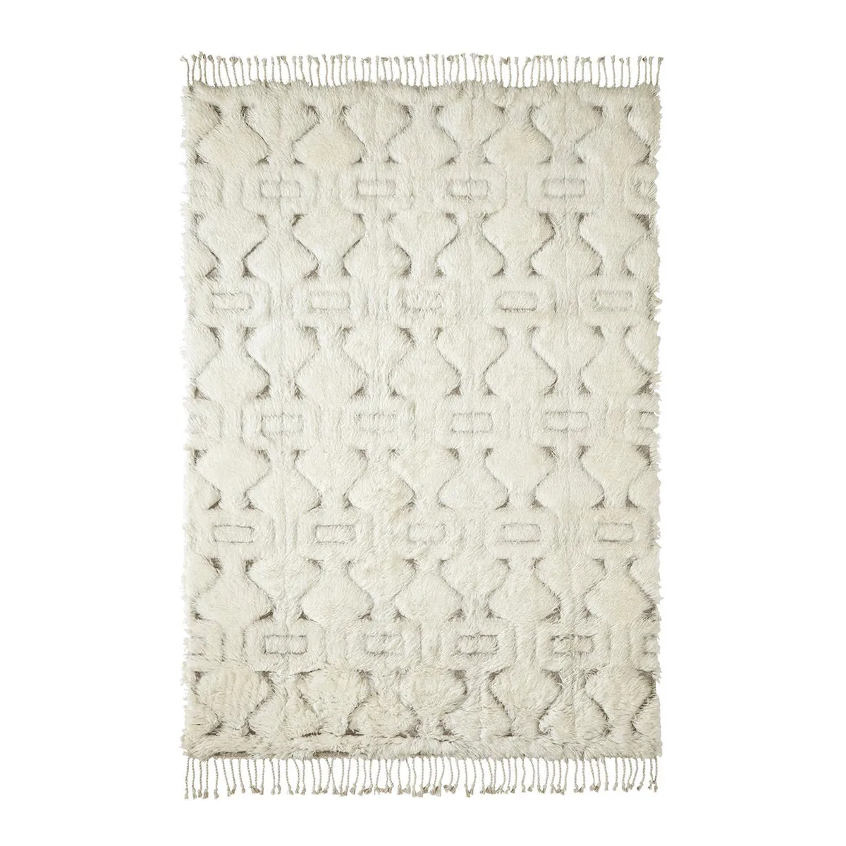 Camilla Tribal Pattern Berber Wool Shag Rug