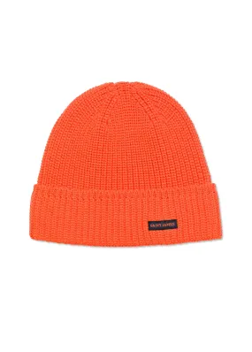 Canot turn-up hat - in purl knit (ORANGE FLUO)