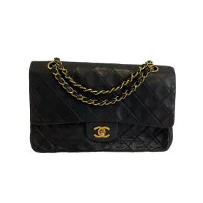 Chanel - Vintage Classic Double Flap Medium CC Black Shoulder Bag