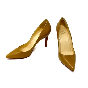 Christian Louboutin Kate 100mm Pumps in Dark Beige Leather 38 | 7.5