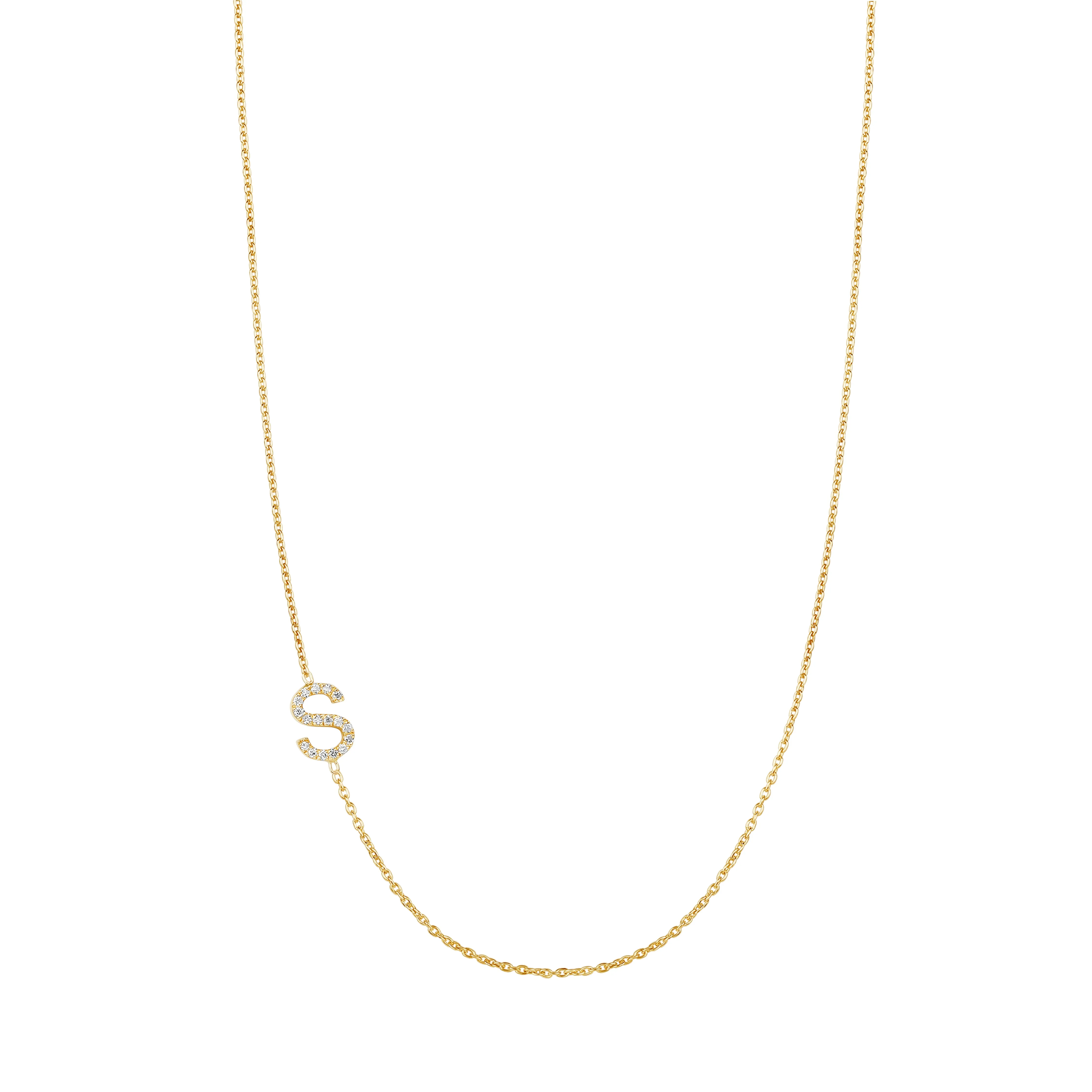 Diamond Asymmetrical Initial Necklace