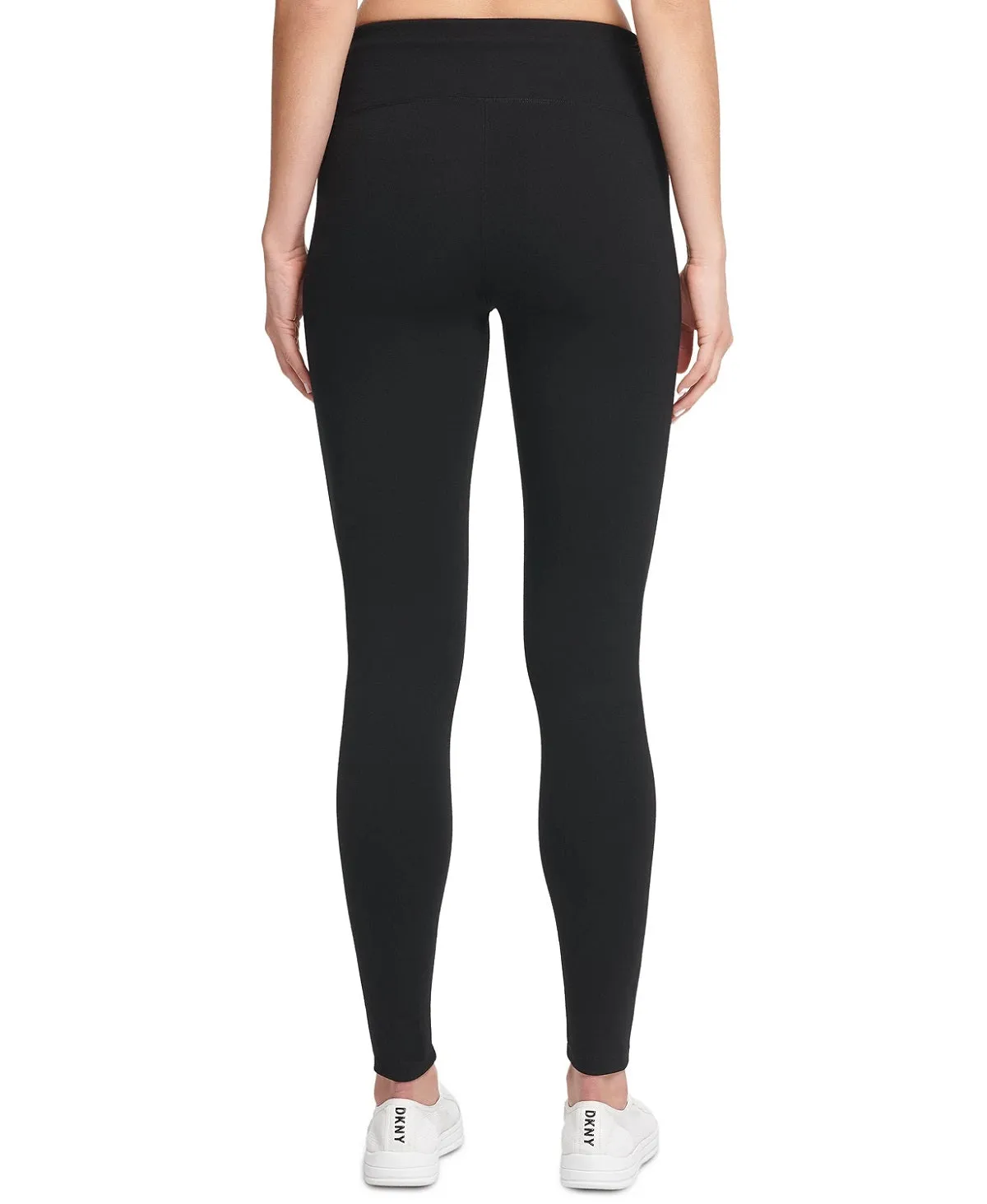 DKNY Sport Tummy-Control Compression Full Length Leggings, Black, XS