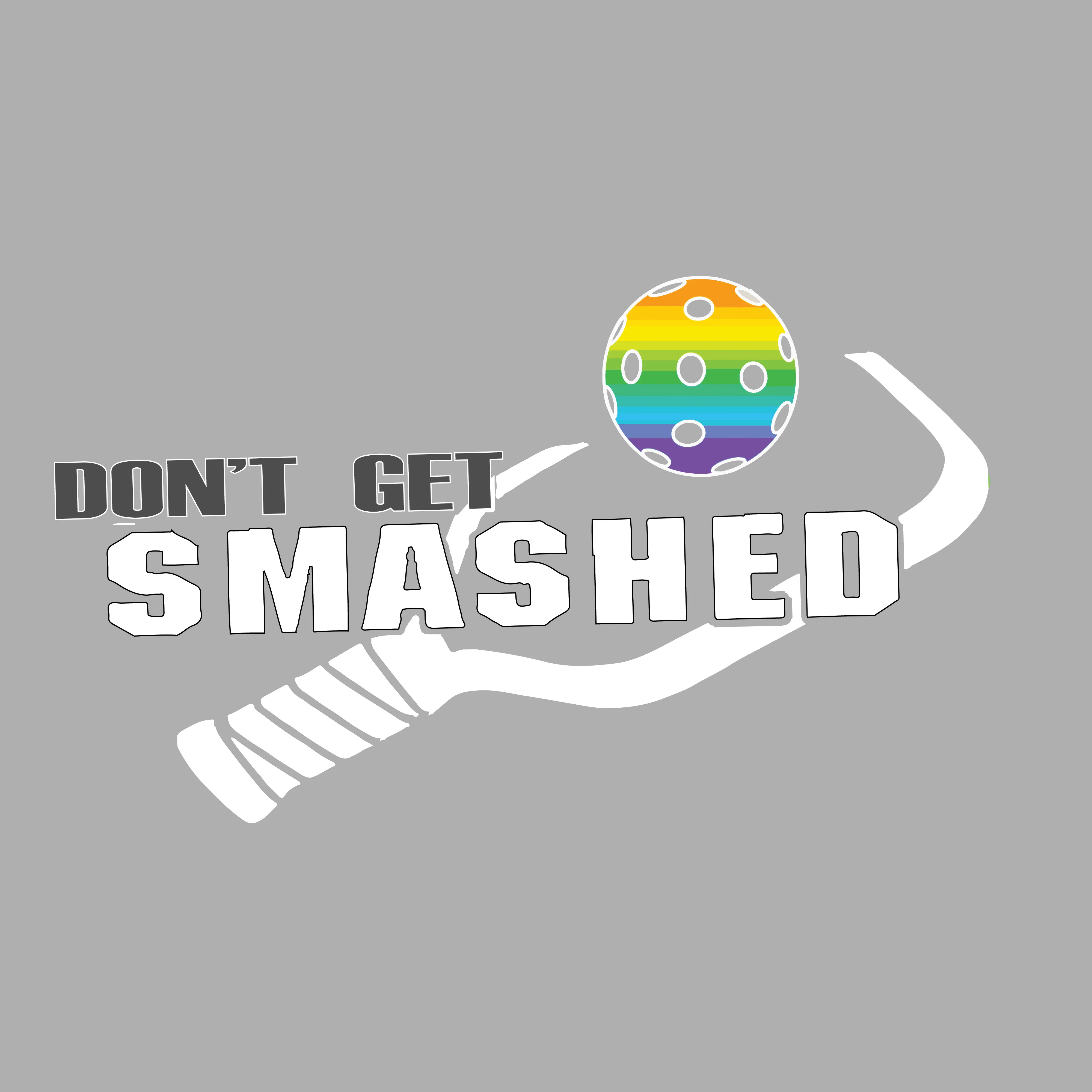 Don't Get Smashed With Pickleballs (Red Green Rainbow) Customizable | Men's Short Sleeve Pickleball Shirt | 100% Polyester