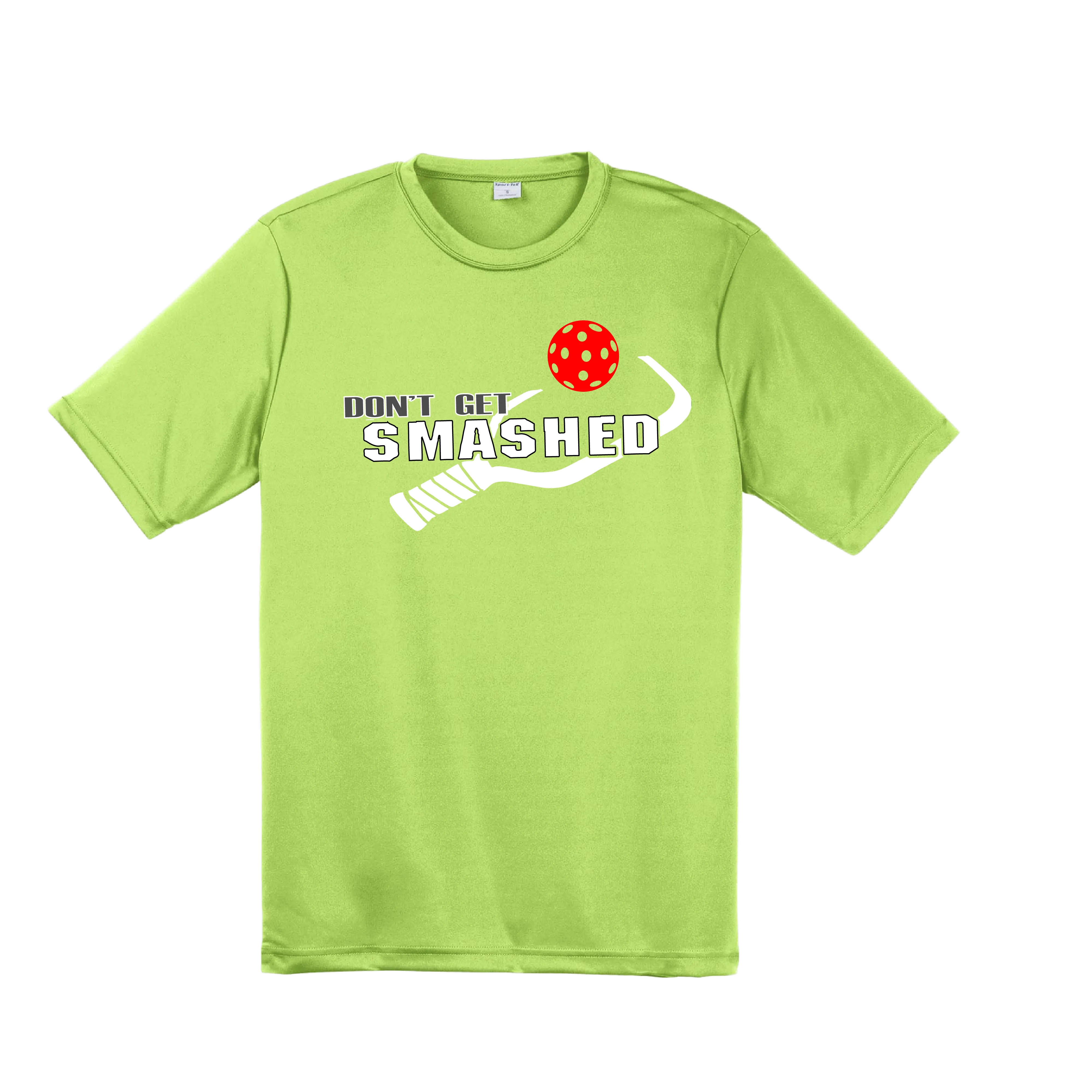 Don't Get Smashed With Pickleballs (Red Green Rainbow) Customizable | Men's Short Sleeve Pickleball Shirt | 100% Polyester