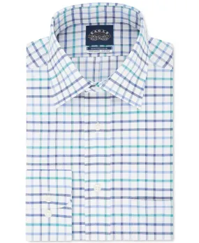 Eagle Men's Non-Iron Collar Check Flex Dress Shirt, Blue,18.5 34/35