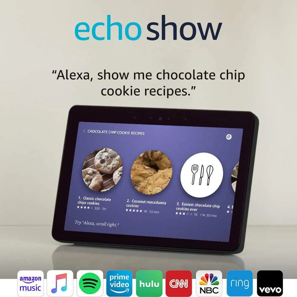 Echo Show (2nd Gen) - Premium sound and a vibrant 10.1" HD screen - Charcoal