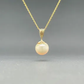 Estate 14K Y Gold 8.1mm Akoya Pearl Pendant