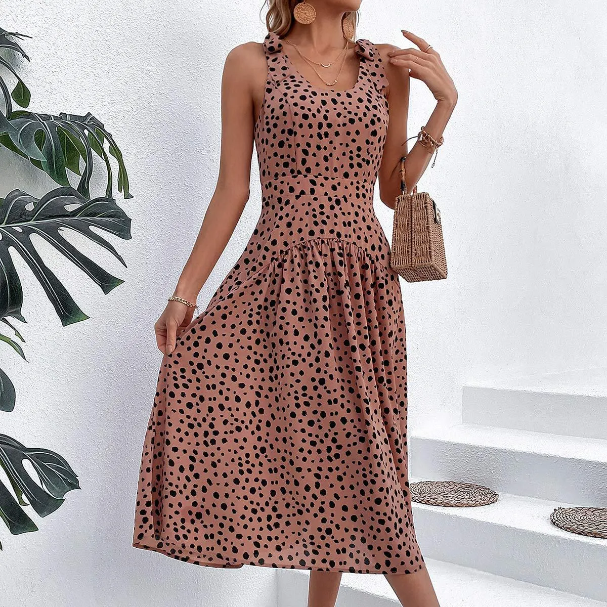 Esther Dot Print Midi Dress