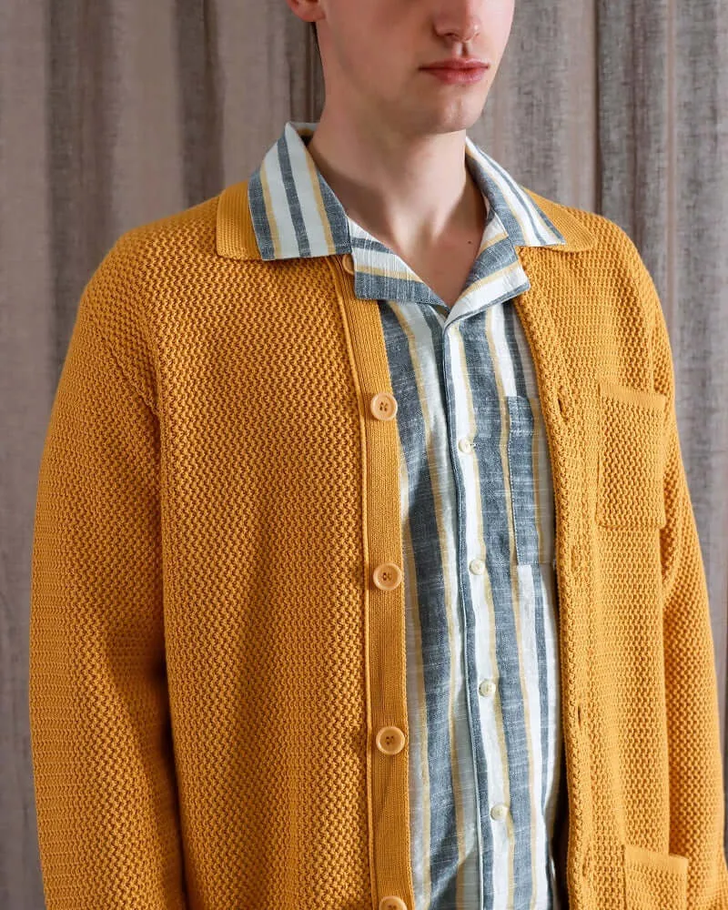 Far Afield STATION Cardigan Honey Gold Ribbed Crochet