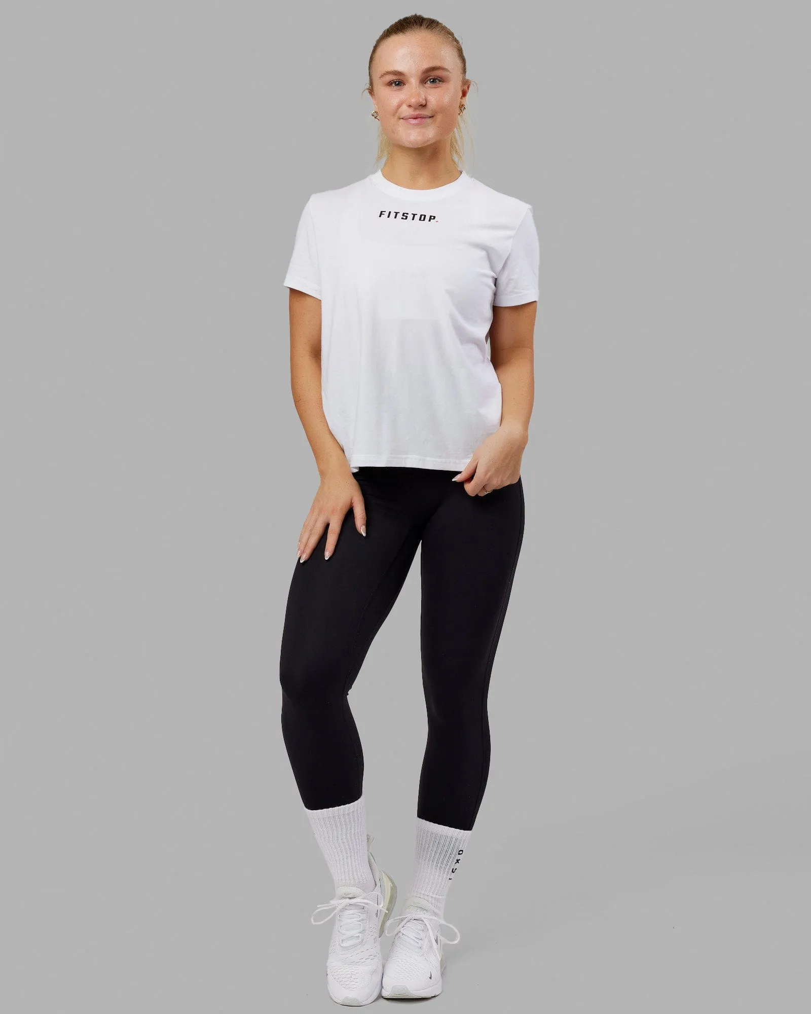 Fitstop Fast FLXCotton Tee - White-Black