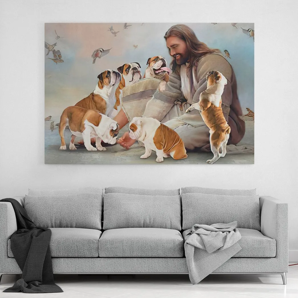 Gearhuman 3D God And His Bulldogs Canvas