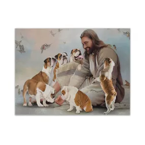 Gearhuman 3D God And His Bulldogs Canvas