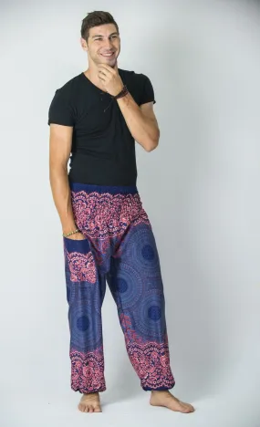 Geometric Mandalas Men's Harem Pants in Blue