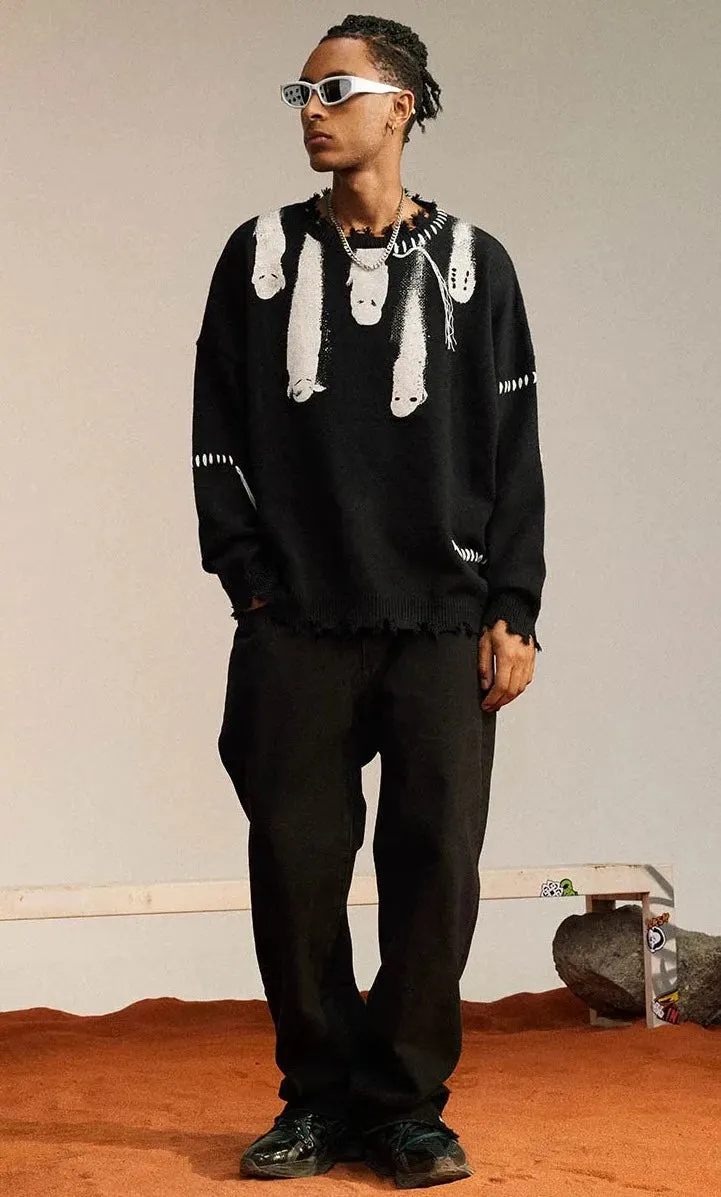 Ghost Graphic Knitted Sweater