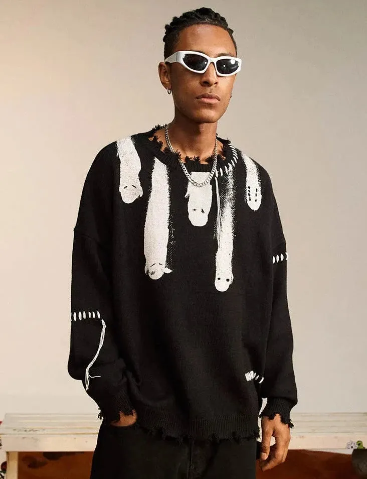 Ghost Graphic Knitted Sweater