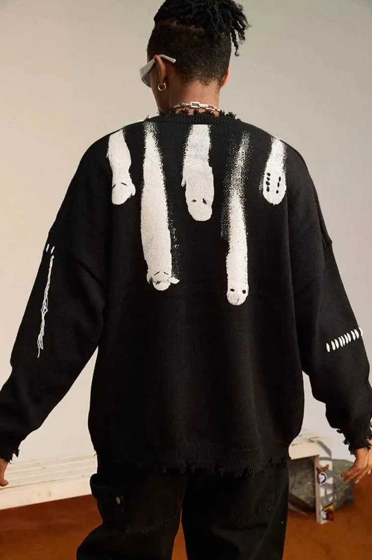 Ghost Graphic Knitted Sweater