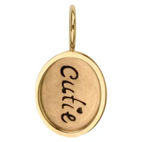 Gold Cutie Oval Charm