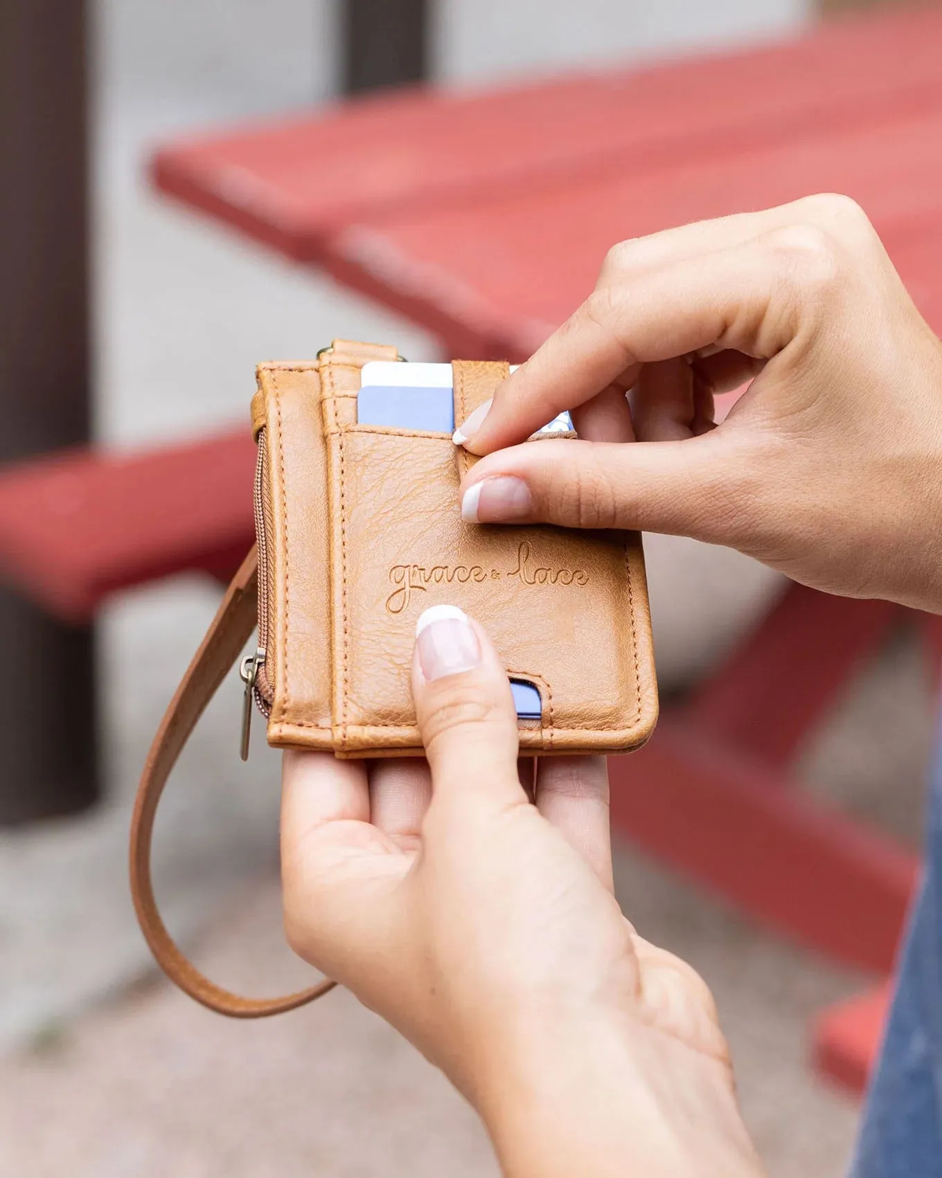 Grace and Lace Wristlet Wallet - Brown