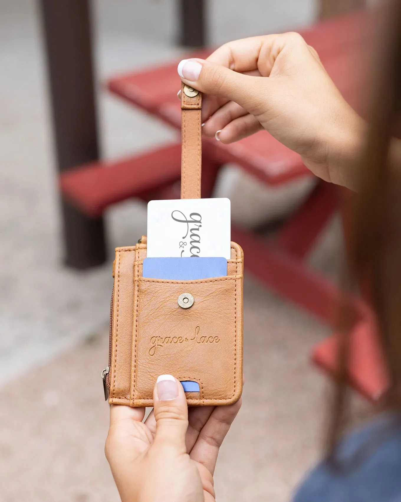 Grace and Lace Wristlet Wallet - Brown